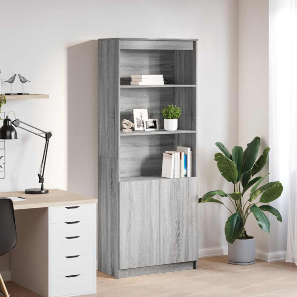 Aparador alto madera de ingeniería gris Sonoma 70x35x180 cm D