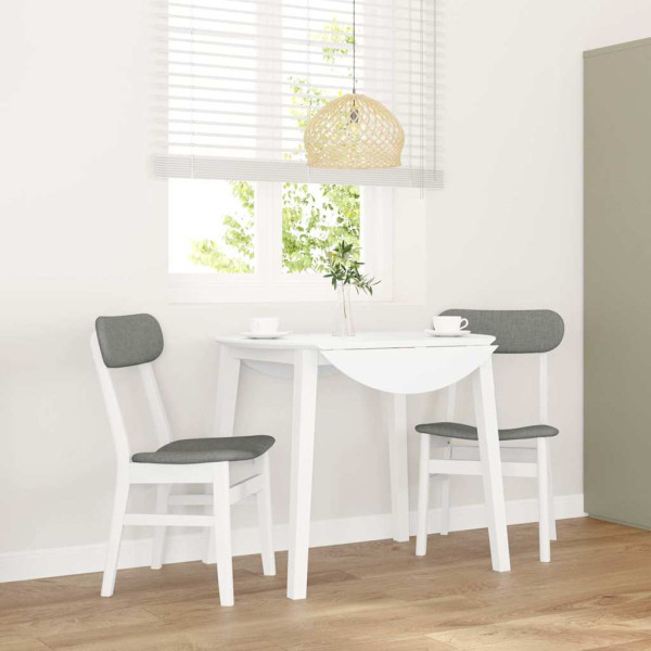 Sillas de comedor con cojines 2uds madera maciza blanco caucho Sillas de comedor con cojines 2uds madera maciza blanco caucho D