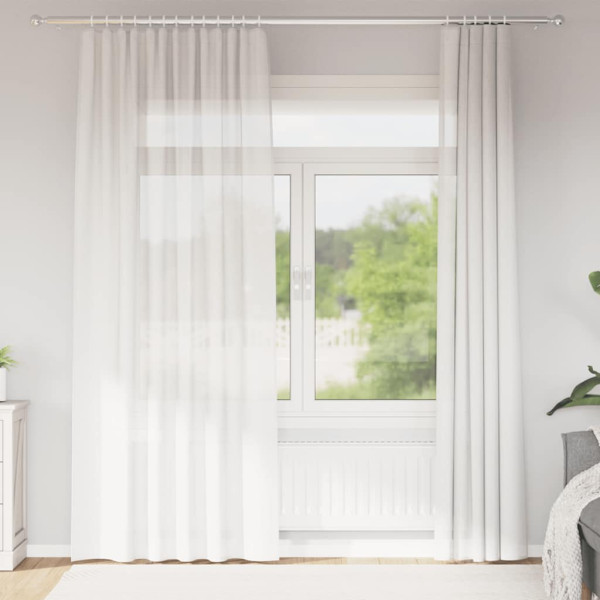 Cortinas de gasa con trabillas 2 uds. color blanco 140x225 cm D