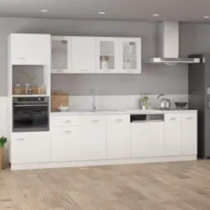 Armario de microondas madera contrachapada blanco 60x57x207 cm D