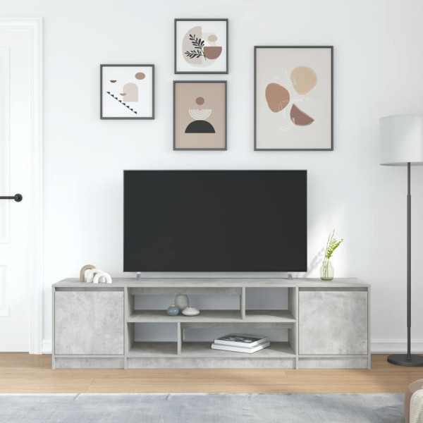 Mueble de TV gris hormigón 188.5x41x50 cm madera de ingeniería M 3
