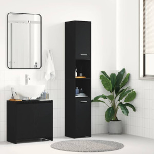 Mueble de baño de madera de roble negro 30x30x183.5 cm D