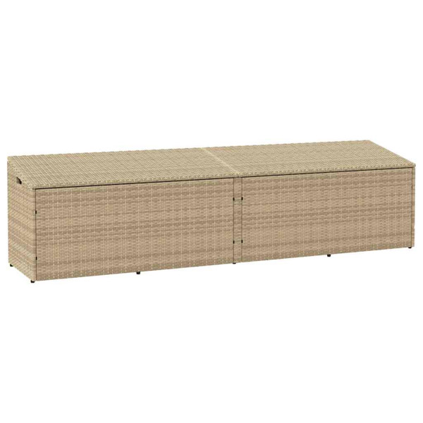 Caja de almacenaje jardín ratán beige 220x50x58 cm D