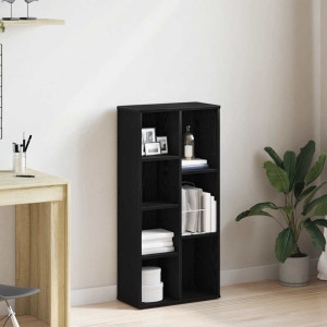 Estantería de madera de ingeniería roble negro 50x25x104 cm D