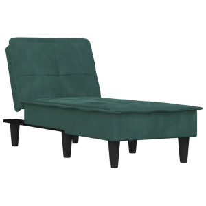 Chaise longue veludo verde-escuro H