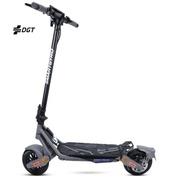 Patinete eléctrico smartgyro rockway evo certificado/ motor 800w/ ruedas 10'/ 25km/h/ autonomía 50km/ negro y gris D