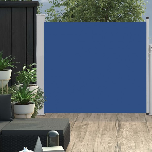 Telhado lateral retrátil de jardim azul 100x300 cm D
