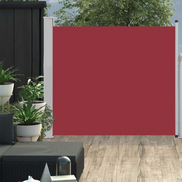 Toldo lateral retráctil de jardín rojo 100x300 cm D