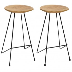 Taburetes de cocina 2 unidades madera maciza de teca D
