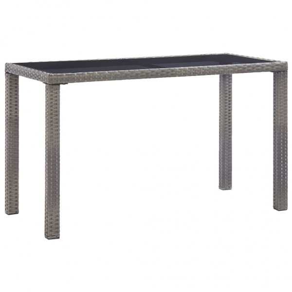 Mesa de jardim de ratão sintético cinza-antracita 123x60x74 cm D