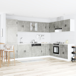 Gabinete base de fregadero  Porto con fregadero gris concreto 80x46x84.5 cm de madera elaborada D