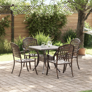 Set de bistró de jardín de 5 piezas  de aluminio fundido D