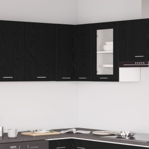 Gabinete de esquina colgante  - Roble negro - 57x57x60 cm - Hecho de madera elaborada D