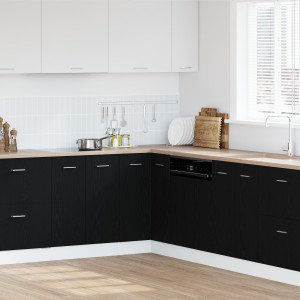 Gabinete Esquinero Inferior de Roble Negro  - 75.5x75.5x81.5 cm D