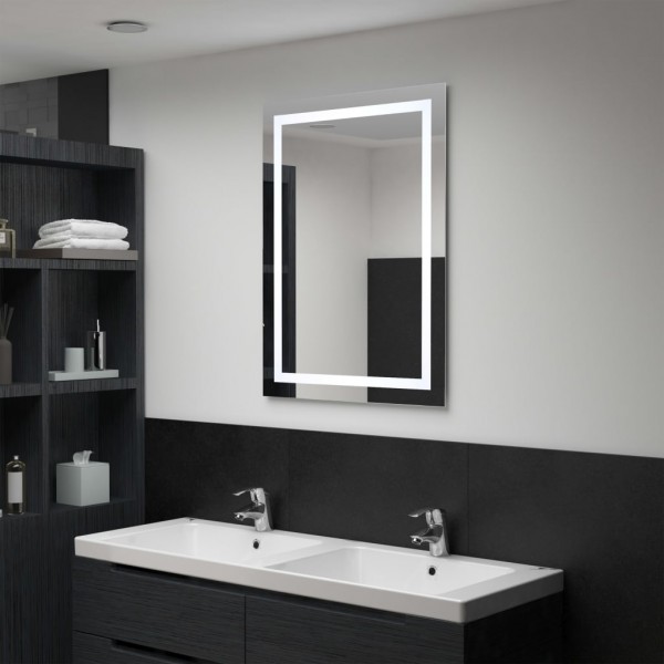 Espejo de baño con LED y sensor táctil 60x80 cm D