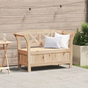 Banco de Almacenamiento para Jardín  119x76x44 cm de Madera Maciza de Pino D