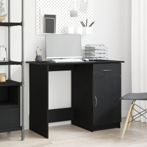 Escritorio  Negro Roble 100x50x76 cm Madera de calidad D