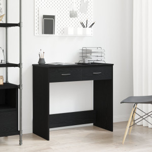 Escritorio  Negro Roble 80x40x75 cm Madera Fabricada D
