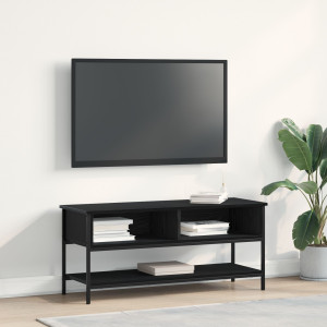 Mueble para TV  Negro Roble 100x35x45 cm Madera elaborada y Acero D