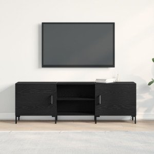 Cabinet de Televisión  Negro Roble 150x30x50 cm Madera Elaborada D