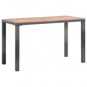 Mesa de jardín madera maciza acacia gris y marrón 123x60x74 cm D