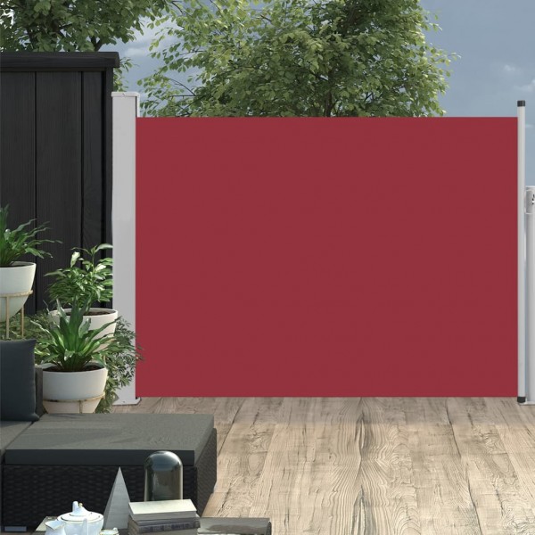 Toldo lateral retráctil de jardín rojo 100x500 cm D
