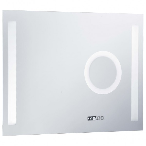 Espejo de pared de baño con LED y sensor táctil 80x60 cm D