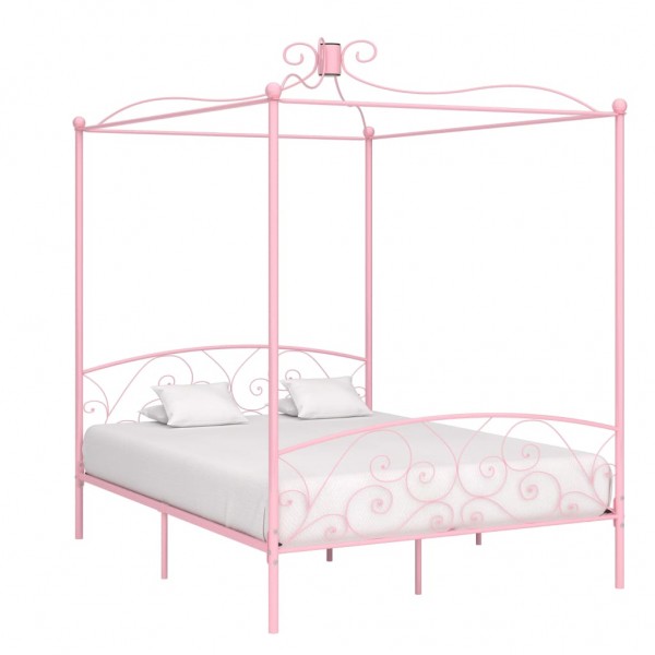 Estrutura de cama com leito de metal rosa 180x200 cm D