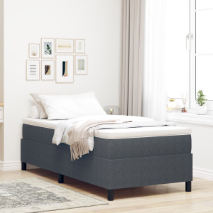 Cama Base  con Colchón Gris Oscuro 100 x 200 cm Tela de Corduroy D
