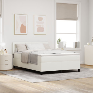Cama con Box Spring  y Colchón Crema 140x200 cm Tela de Corduroy D
