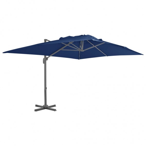Guarda-chuva com poste de alumínio azul-marino 4x3 m D