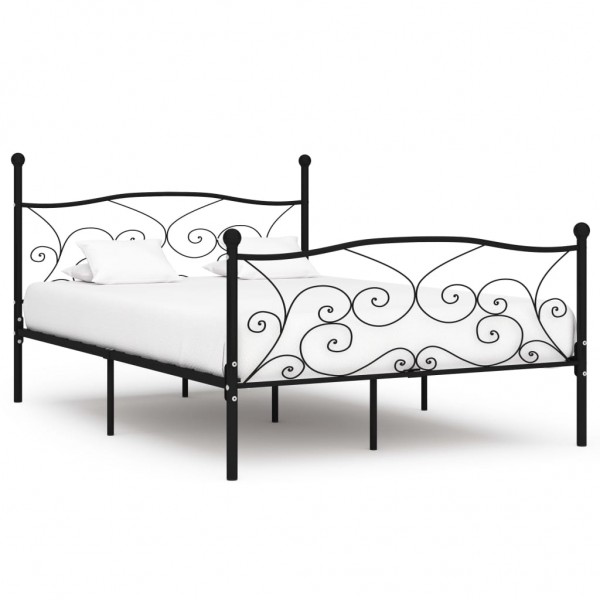 Estrutura de cama com somier de metal preto 160x200 cm D