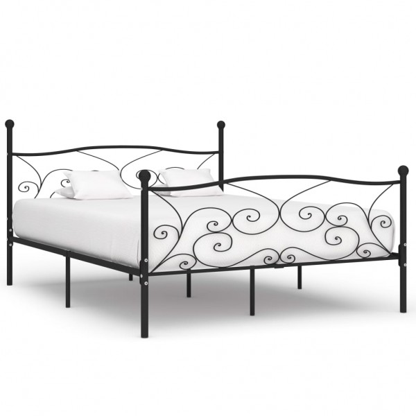 Estrutura de cama com somier de metal preto 200x200 cm D