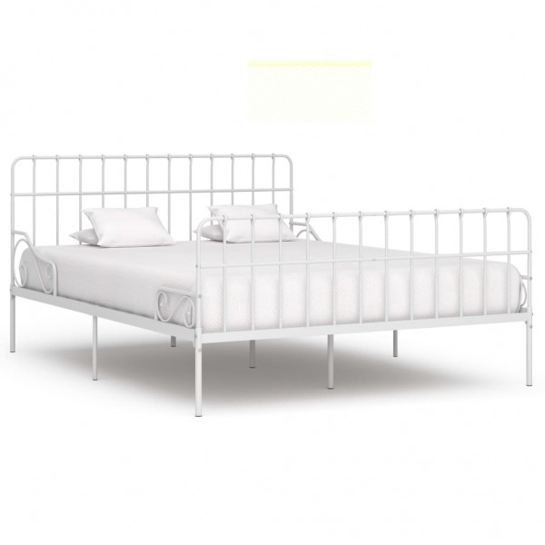 Estrutura de cama com somier de metal branco 200x200 cm D