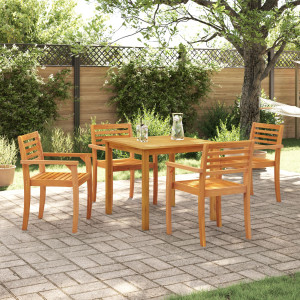 Set de Comedor de Jardín  Set de 5 Madera natural Acacia maciza D