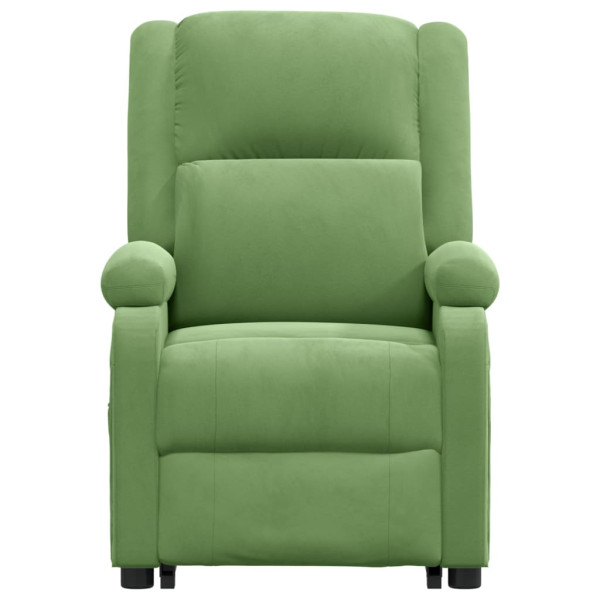 Sillón de masaje elevable terciopelo verde claro M 4