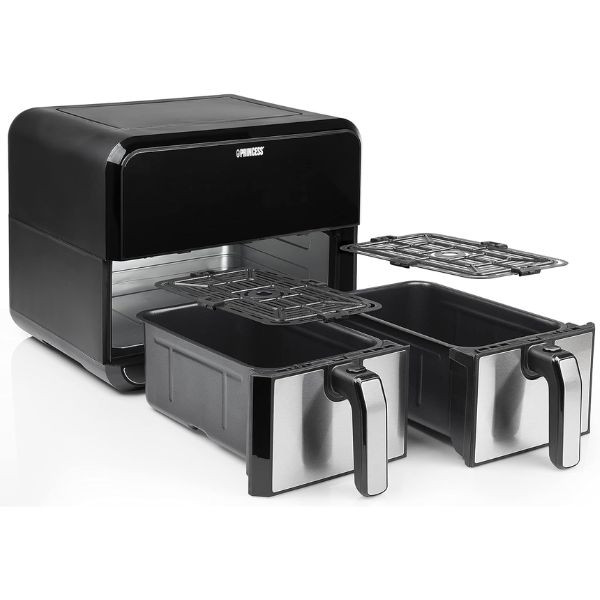 Freidora de aire Princess Double Basket 182074 8L negro M 4