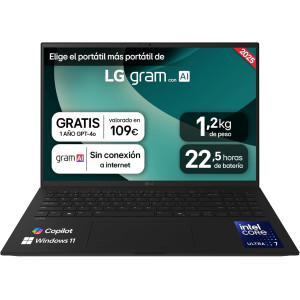 LG GRAM 16" Intel Core Ultra 7 16GB RAM 1TB 16Z90T-G.AA78B negro D