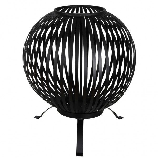 Esschert Design Brasero esfera enrejada acero al carbono negro FF400 D