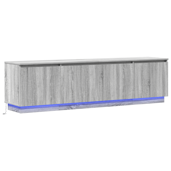 Armario para TV con LED Gris Sonoma 180x38x49 cm Madera Elaborada M 2