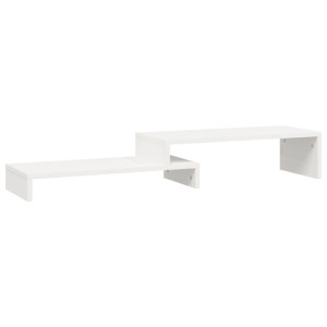 Soporte de monitor madera maciza pino blanco (52-101)x22x14 cm H