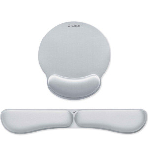 Reposamuñecas y Alfombrilla Ergonómica Subblim Ergo MemoryFlex plata D