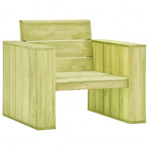 Silla de jardín de madera de pino impregnada 89x76x76 cm D