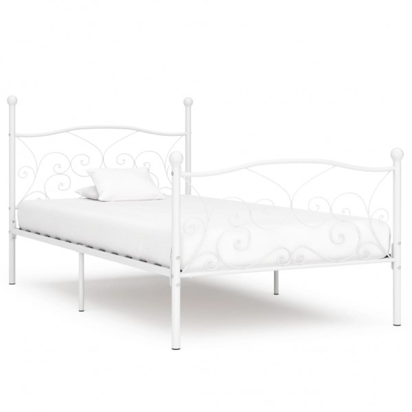 Estrutura de cama com somier de metal branco 90x200 cm D