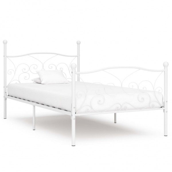 Estructura de cama con somier metal blanco 100x200 cm D