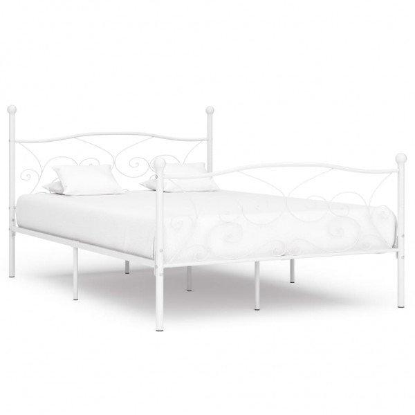 Estrutura de cama com somier de metal branco 140x200 cm D