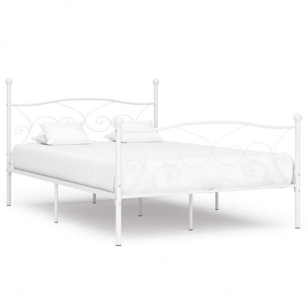 Estrutura de cama com somier de metal branco 120x200 cm D