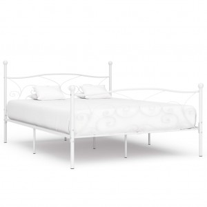 Estructura de cama con somier metal blanco 200x200 cm D