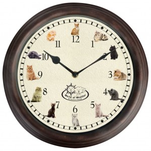 Esschert Design Reloj con sonidos de gatos D