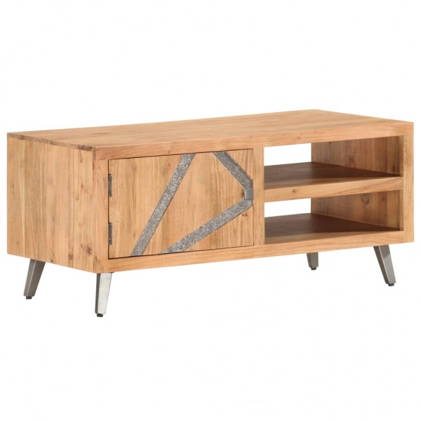 Mesa de centro de madera maciza de acacia 90x45x40cm D